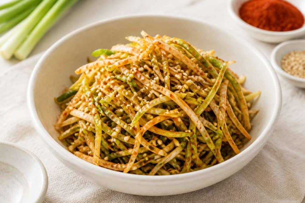 Recette de pa jeori : la salade de cébette coréenne