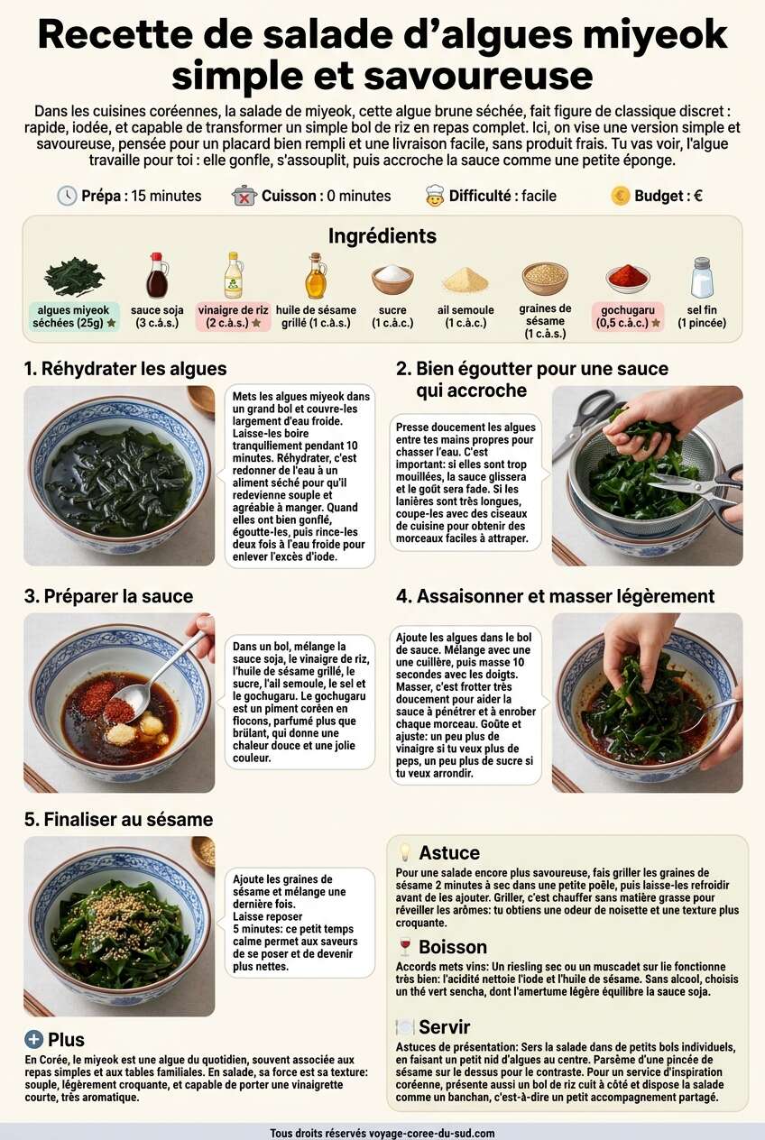 Fiche recette Recette de salade d'algues miyeok simple et savoureuse