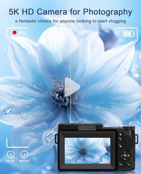 Découvrez notre test détaillé de l'appareil photo numérique 5K 64MP avec écran rotatif et grand angle. Caméra vlog compacte idéale pour les créateurs de contenu.