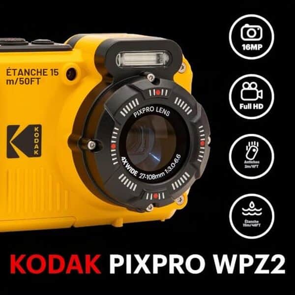 Découvrez notre test complet du Kodak Pixpro WPZ2, un appareil photo compact étanche 16 mégapixels idéal pour vos vacances et activités aquatiques. 