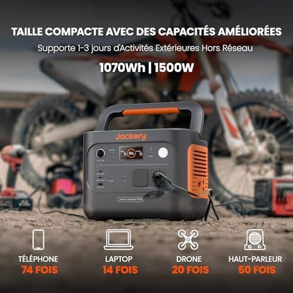 Découvrez notre test complet de la station électrique Jackery Explorer 1000 v2. Performance, autonomie et polyvalence pour vos aventures en plein air. 