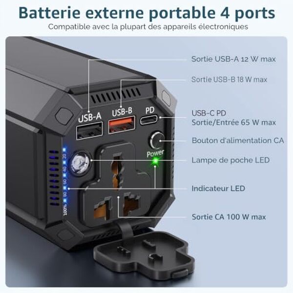 Découvrez notre test détaillé de la batterie externe 27000 mAh avec prise AC 100 W. Puissance, autonomie et performance pour tous vos appareils : avis et verdict.