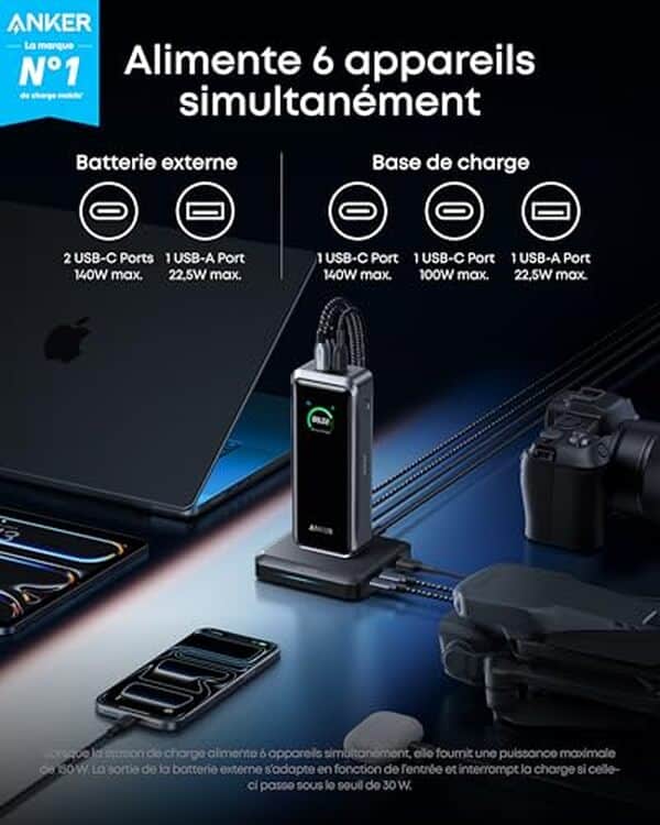 Découvrez notre test détaillé de la batterie externe Anker Prime 26250 mAh avec charge bilatérale. Performances, autonomie et fiabilité : tout ce qu'il faut savoir. 