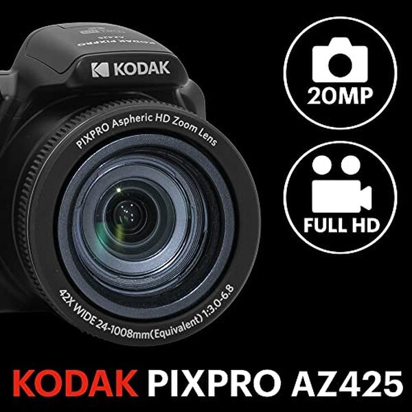 Découvrez notre test complet du Kodak Pixpro AZ425 : un appareil photo bridge performant doté d'un zoom optique 42X et d'une vidéo full HD pour capturer tous vos moments. 