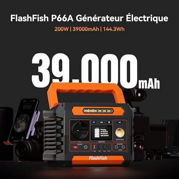 Découvrez notre test du générateur solaire portable FlashFish 144 Wh 200W : autonomie, performances et avis détaillé pour vos besoins énergétiques. 