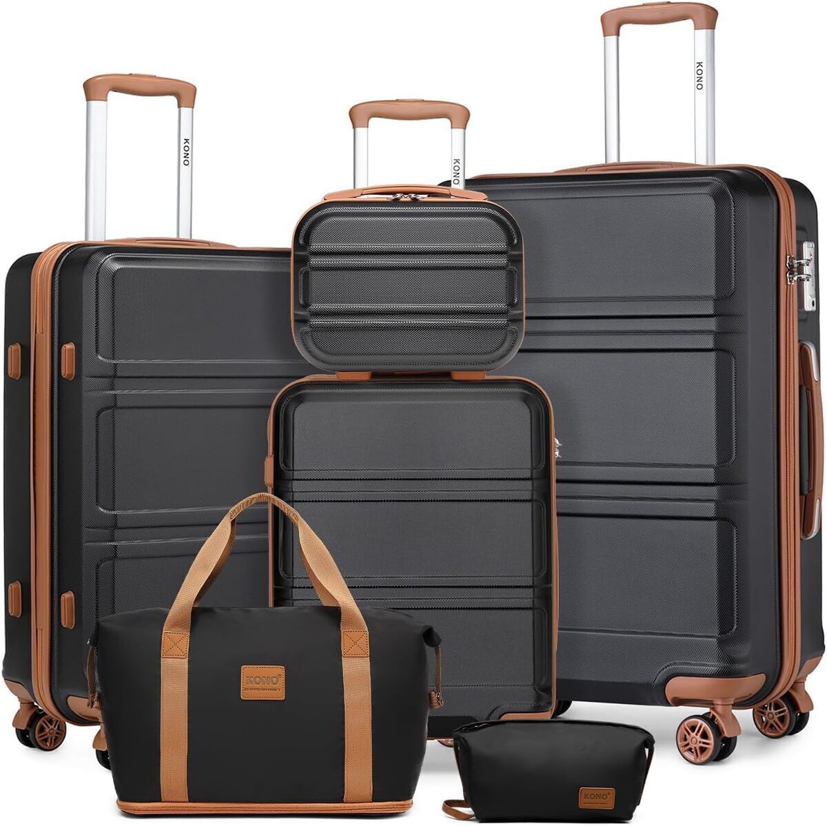Test : ensemble de valises rigides Kono 6 pièces avec vanity case et sac pliable