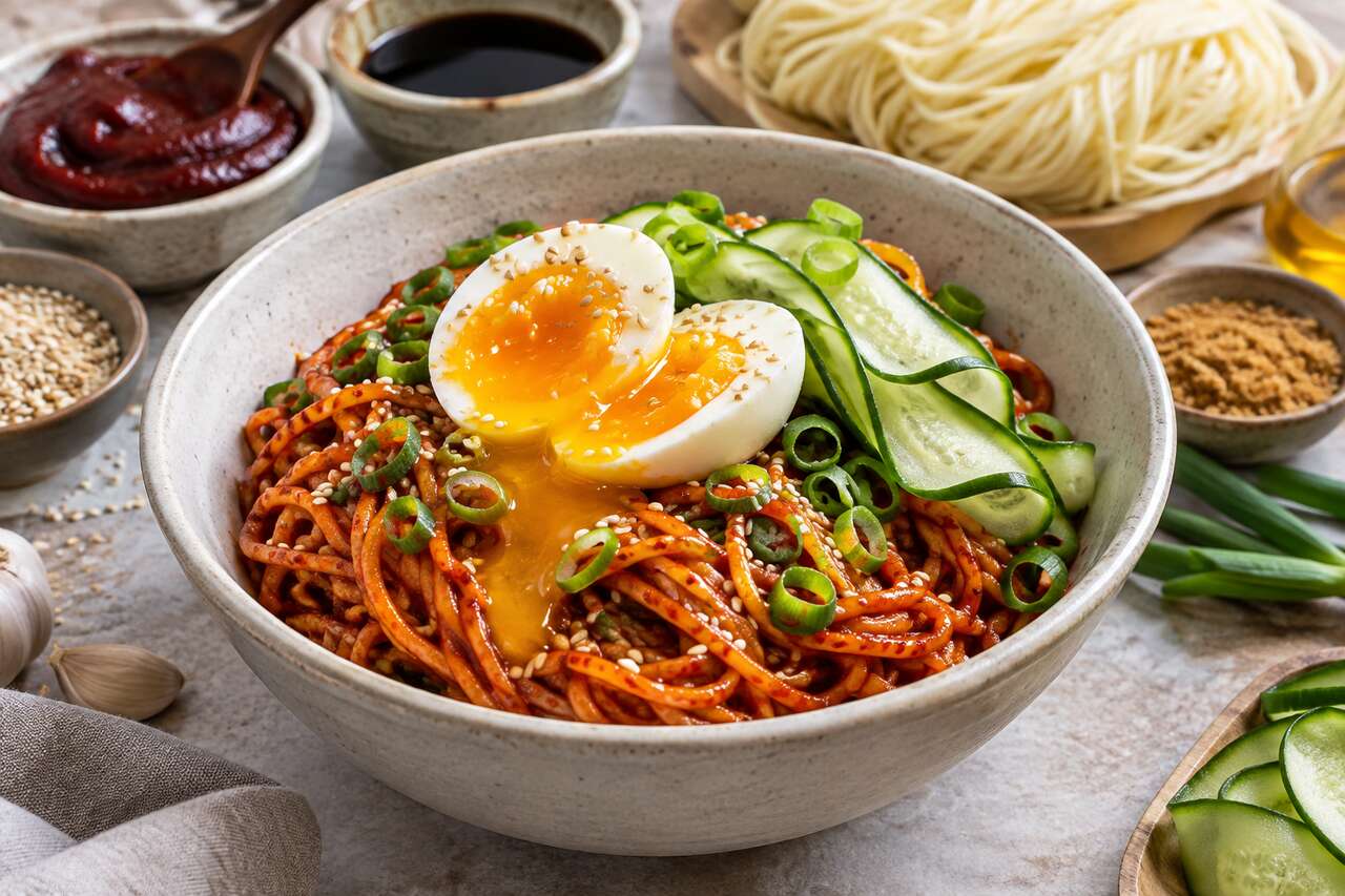 Recette de nouilles piquantes au gochujang